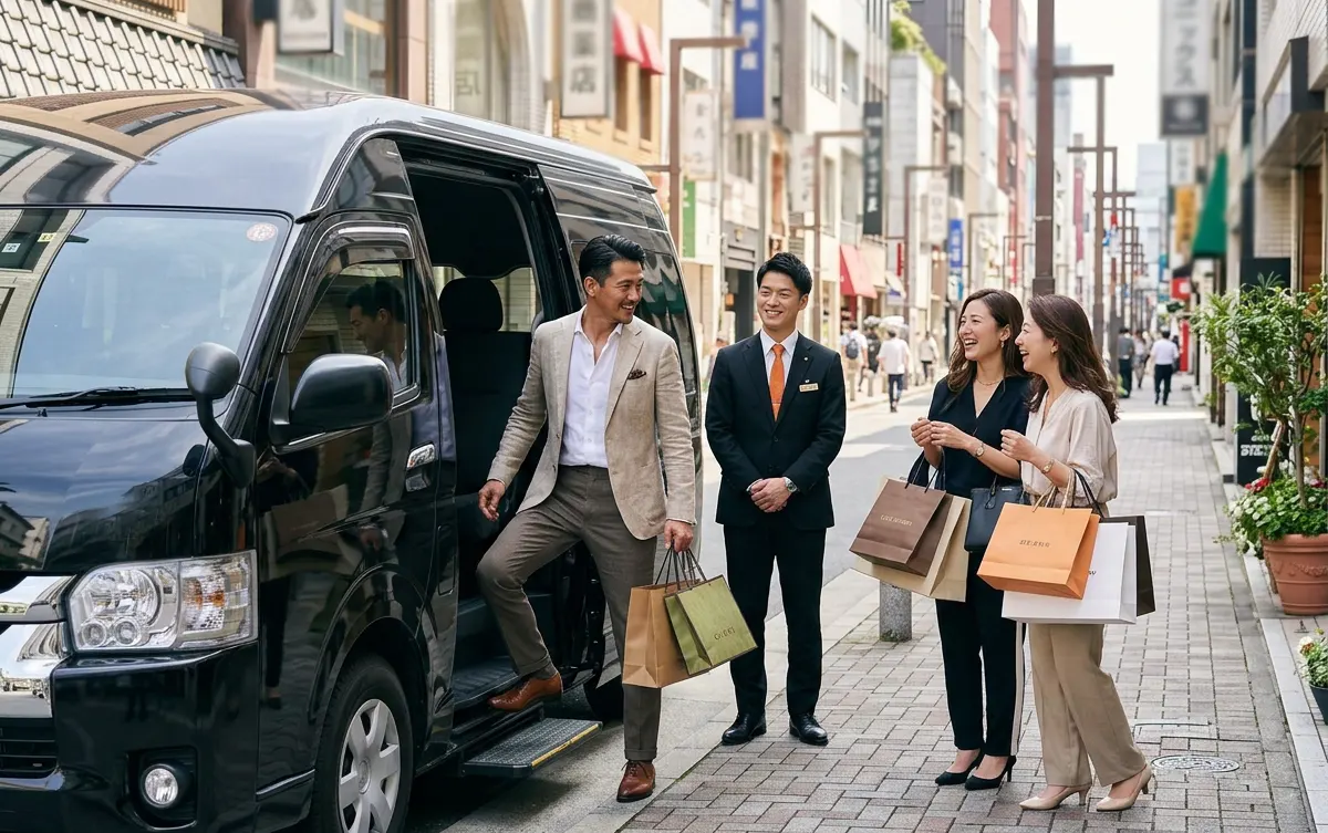 Travel in a luxury vehicle to Tokyo’s popular shopping districts