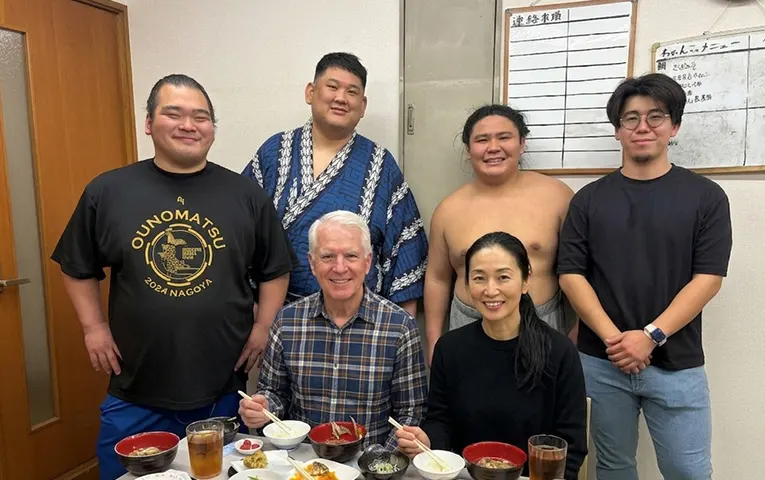 Have breakfast at a sumo stable.