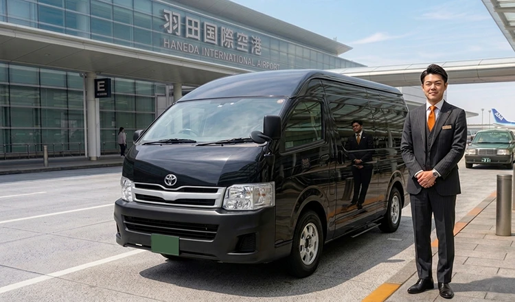 Chauffeur waiting customer at Haneda Airport