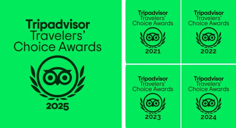 Tripadvisor 3 times winner